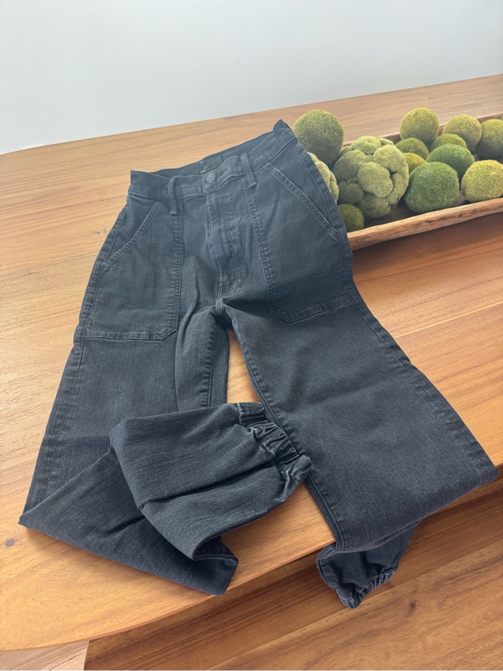 MOTHER Black High-Rise Denim Pants - Picture 7 of 7